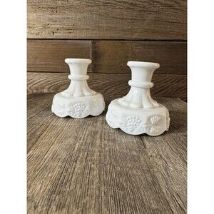 Vintage Westmoreland Milk Glass Candlestick Holders